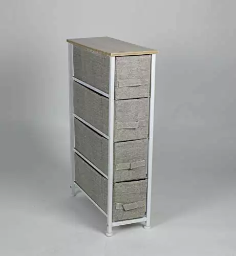 Sorbus Narrow Dresser Tower 4 Drawers Vertical Storage Bedroom Bathroom Laundry Beige