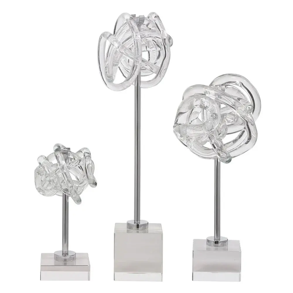 Illuminated Stable Neuron Adjust 3 Glass Table Top Sculptures