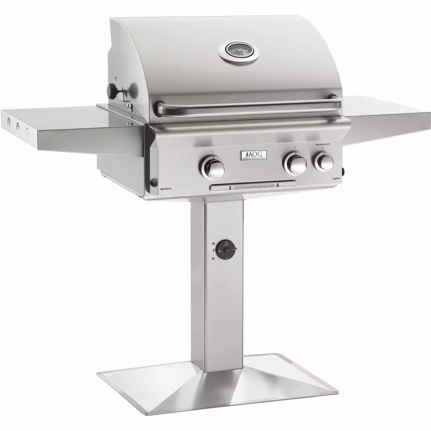 American Outdoor Grill 24NPL L-Series 24 Inch Natural Gas Grill On Pedestal Base Rotisserie