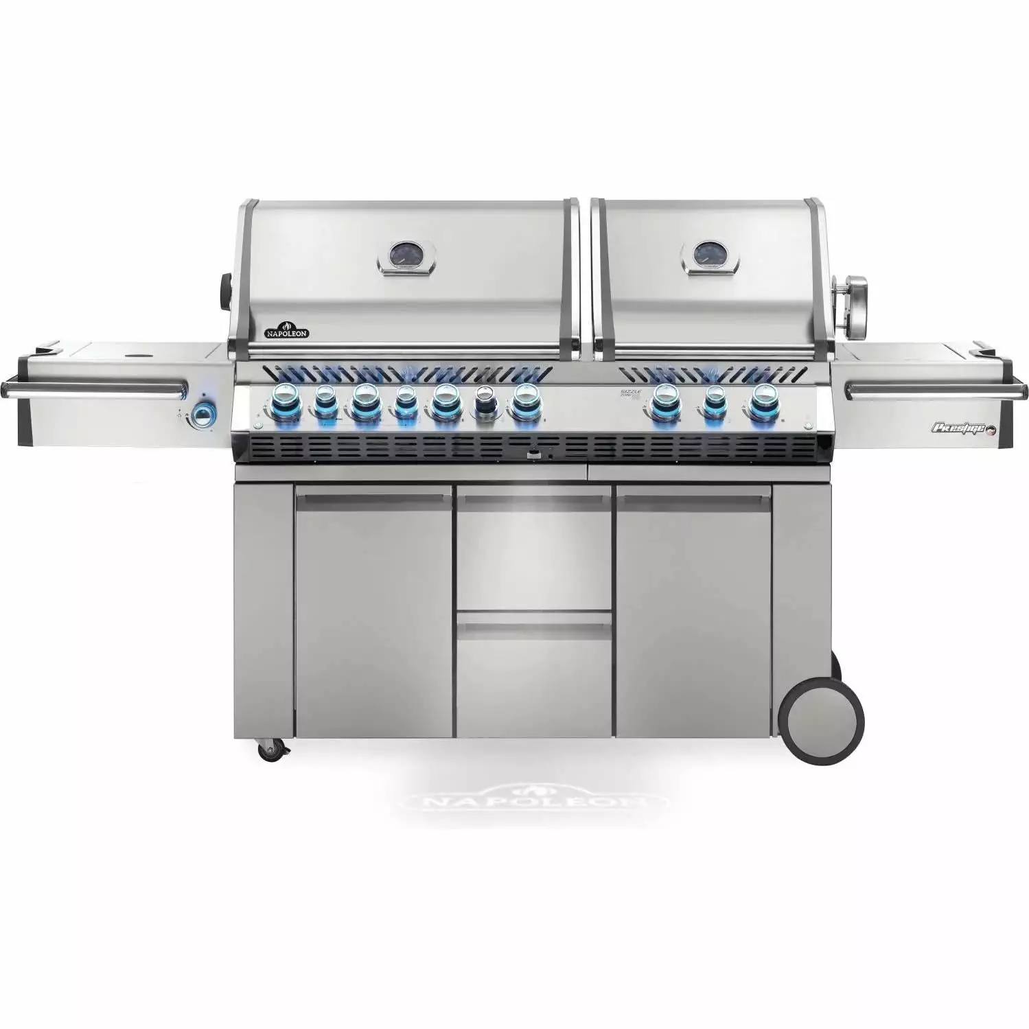 Napoleon Prestige Pro 825 Natural Gas Grill Infrared Rear Burner Double Infrared Sear Burner Side Burner