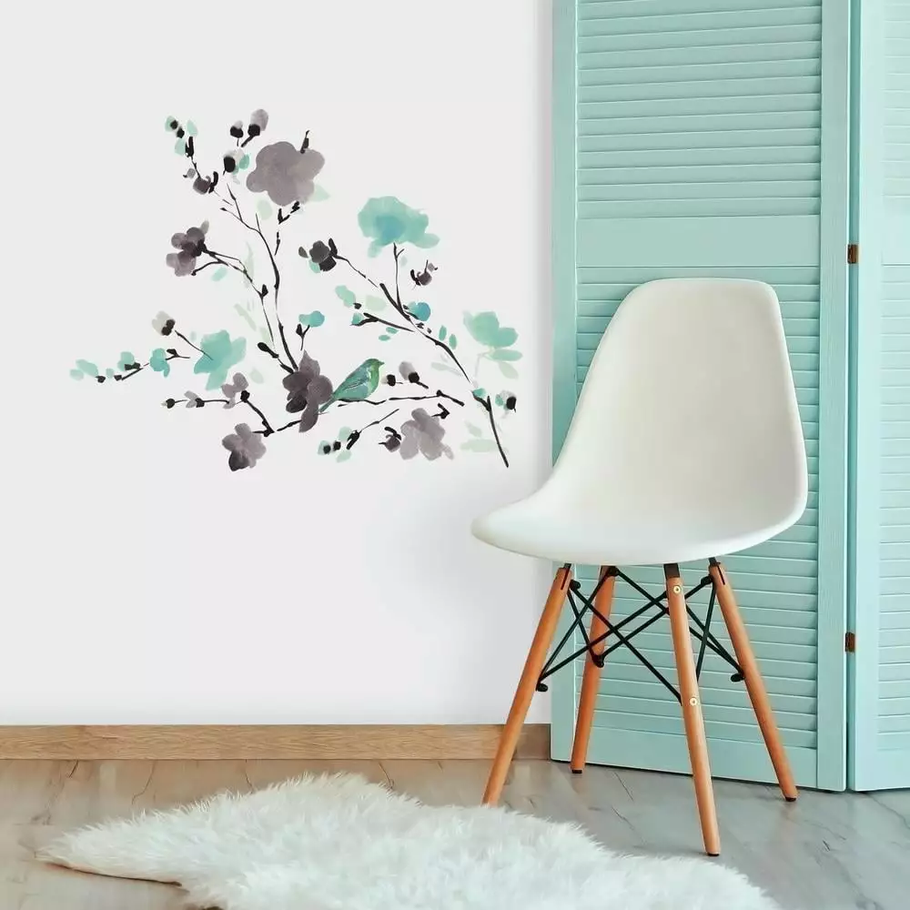 Blossom Watercolor Bird Branch Wall Decals Living Room Bedroom Home Decor RoomMates