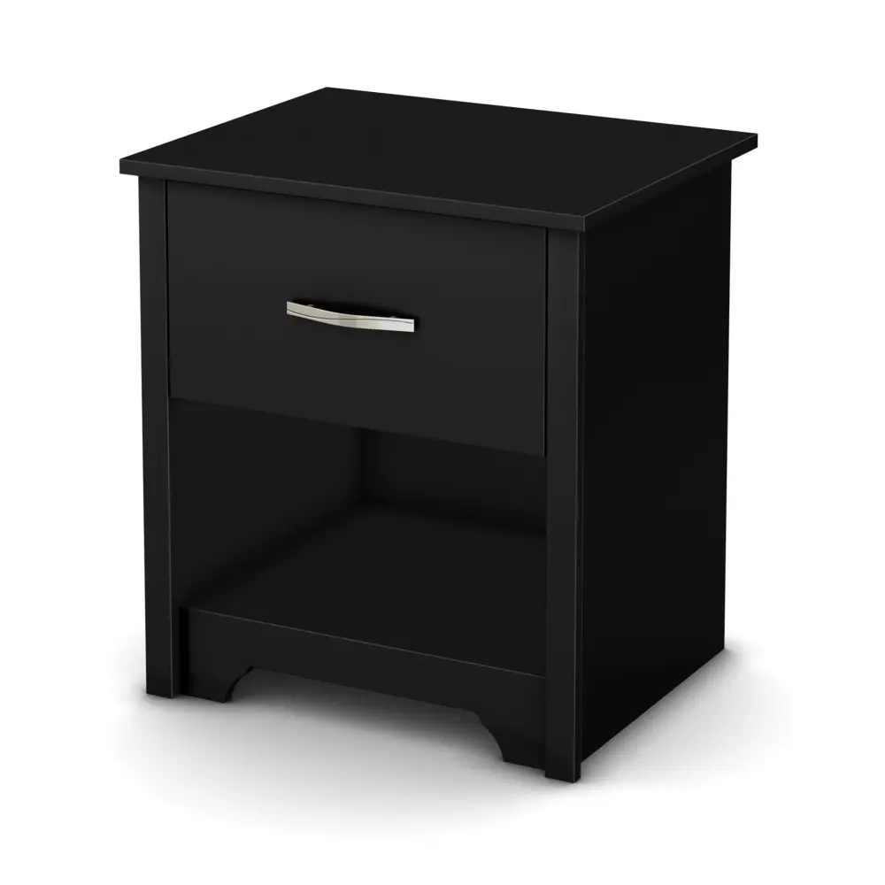 1-Drawer Nightstand - Fusion Unmixed Black Modern Farmhouse
