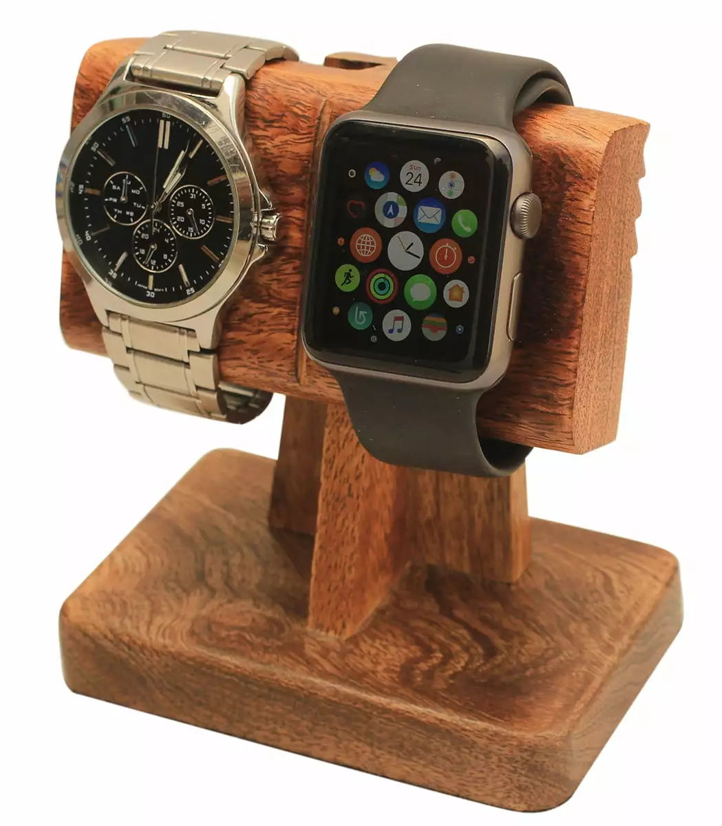 abhandicrafts 2 1 Watch Stand and Nightstand Arranger Platform Made from Mango Wood