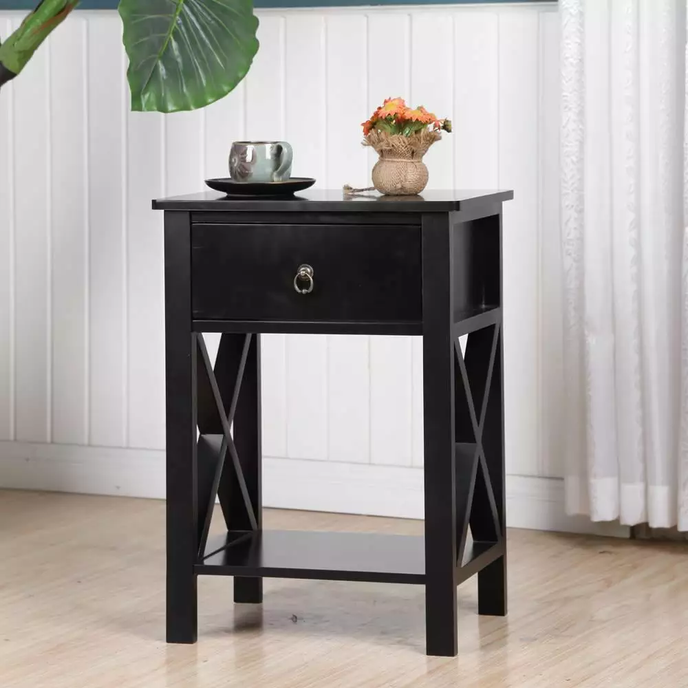 SamyoHome Night Stands Bedroom Table Nightstand Drawer FCH
