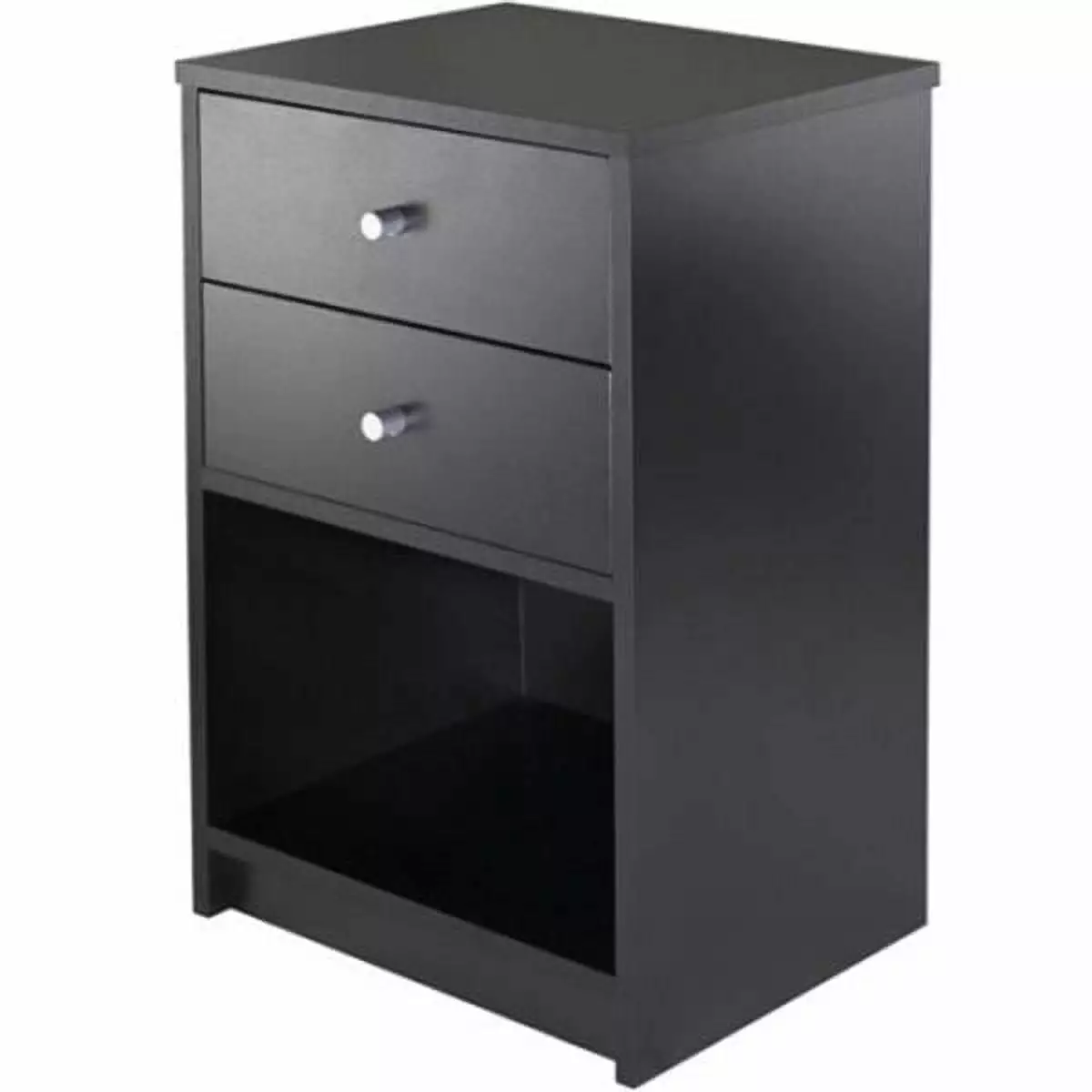 40 x 30 x 60cm Round Handle Night Stand Two Drawers Black Magace