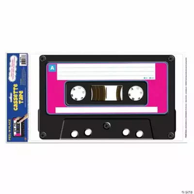 Awesome 80s Cassette Tape Wall Cling Birthday Party Decor 1 Piece Fun Express
