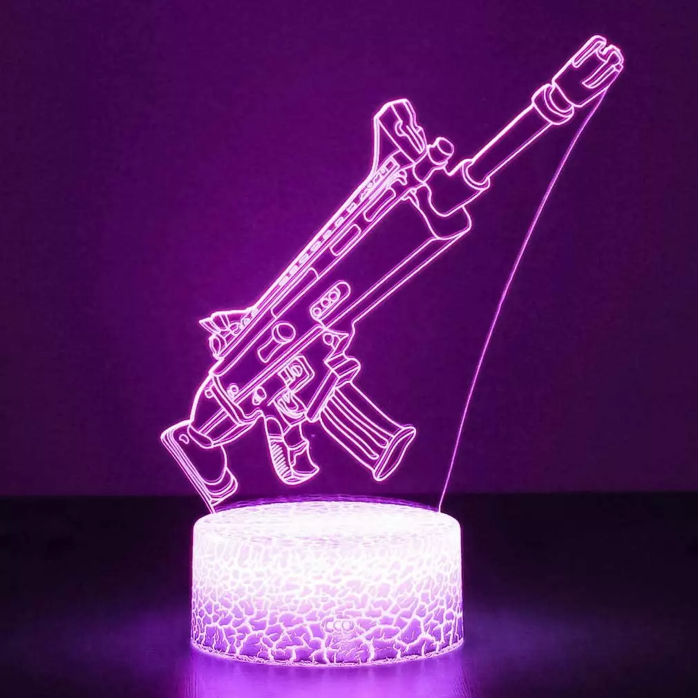 3D Fortress Blade Battle Bus RGB Mood Lamp 7 Color Acrylic Base LED Table Lamp Bedroom JYNOFD