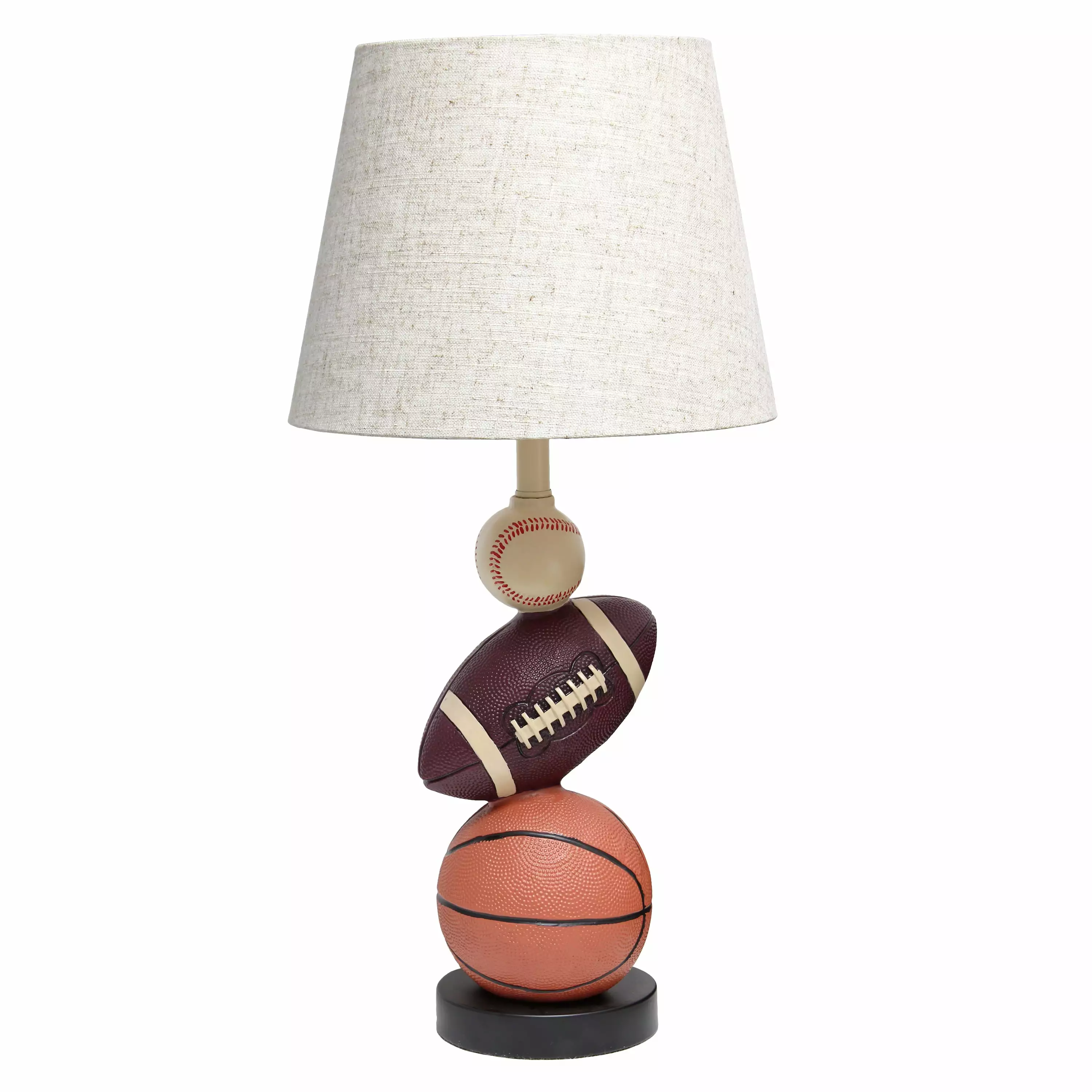 Simple Designs SportsLite 22 Inch Tall Sports Combo Basketball Baseball Football Table Desk Lamp