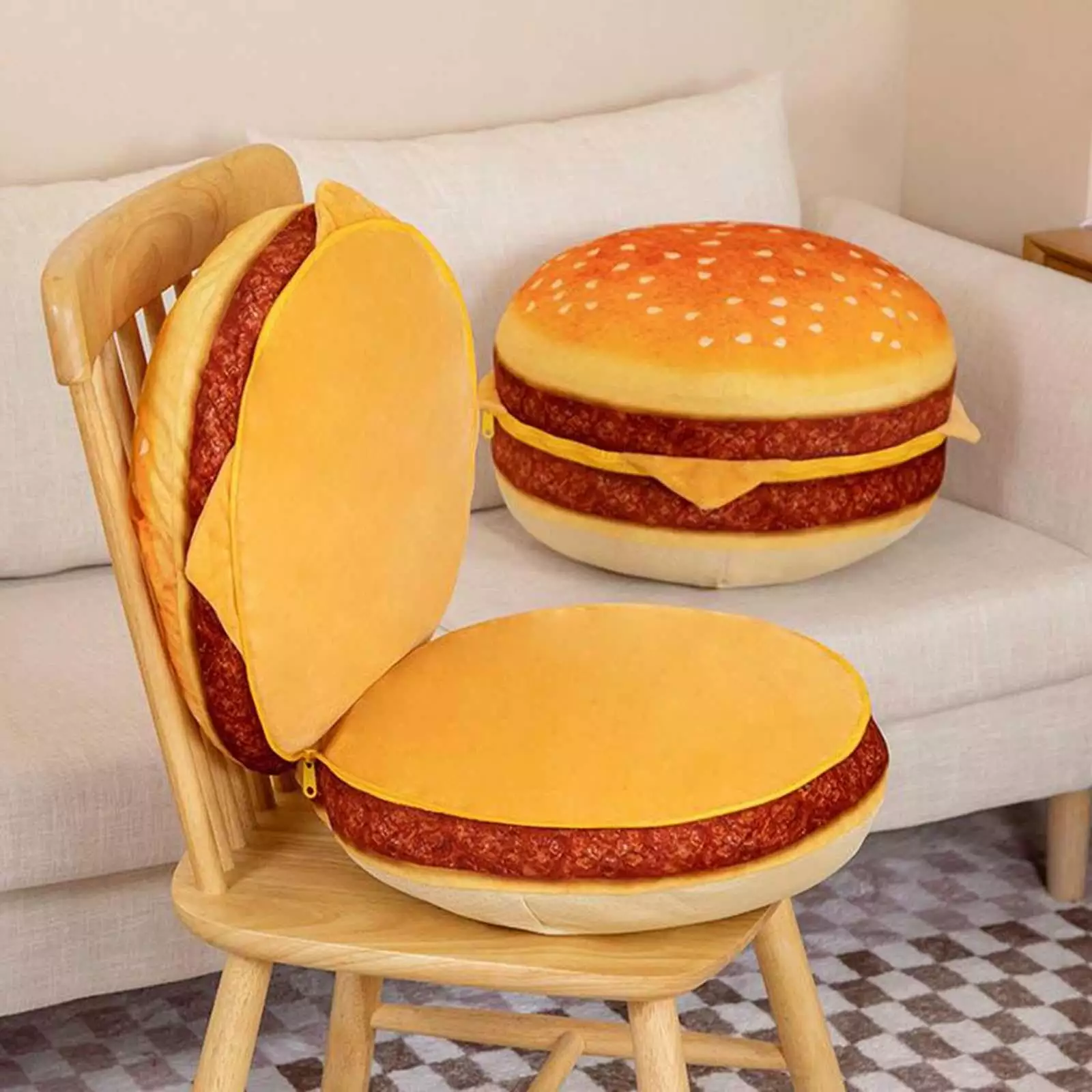 Creative Hamburger Pillow Plush Cushion Decorative Sleeping Pillow Couch Office Party Tongina