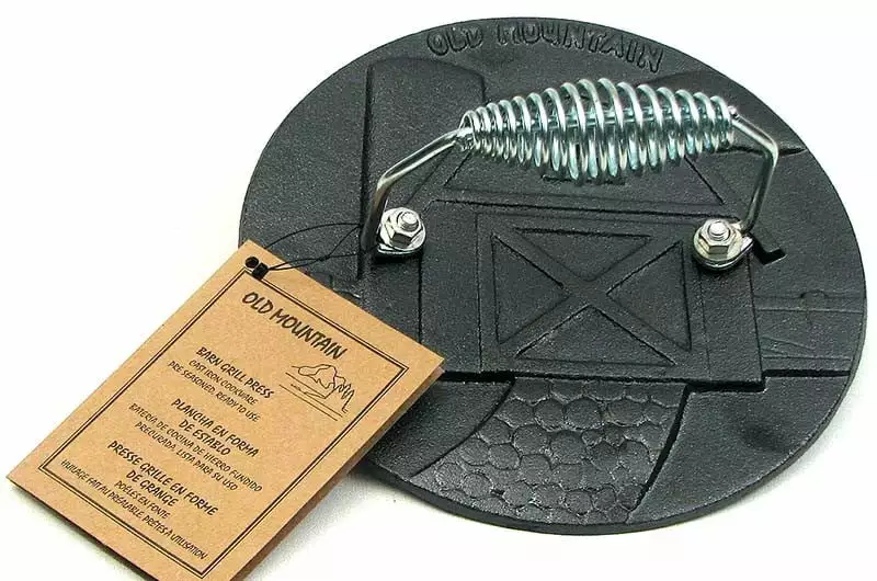 Barn Shaped Grill Press Black to Reduce Grease Splatter BBQ Cooking IWGAC