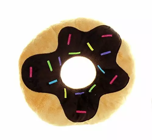 Snuggle Stuffs Sprinkles Donut 14 Inch Plush Throw Pillow Chocolate Fun Food Shaped Cushion