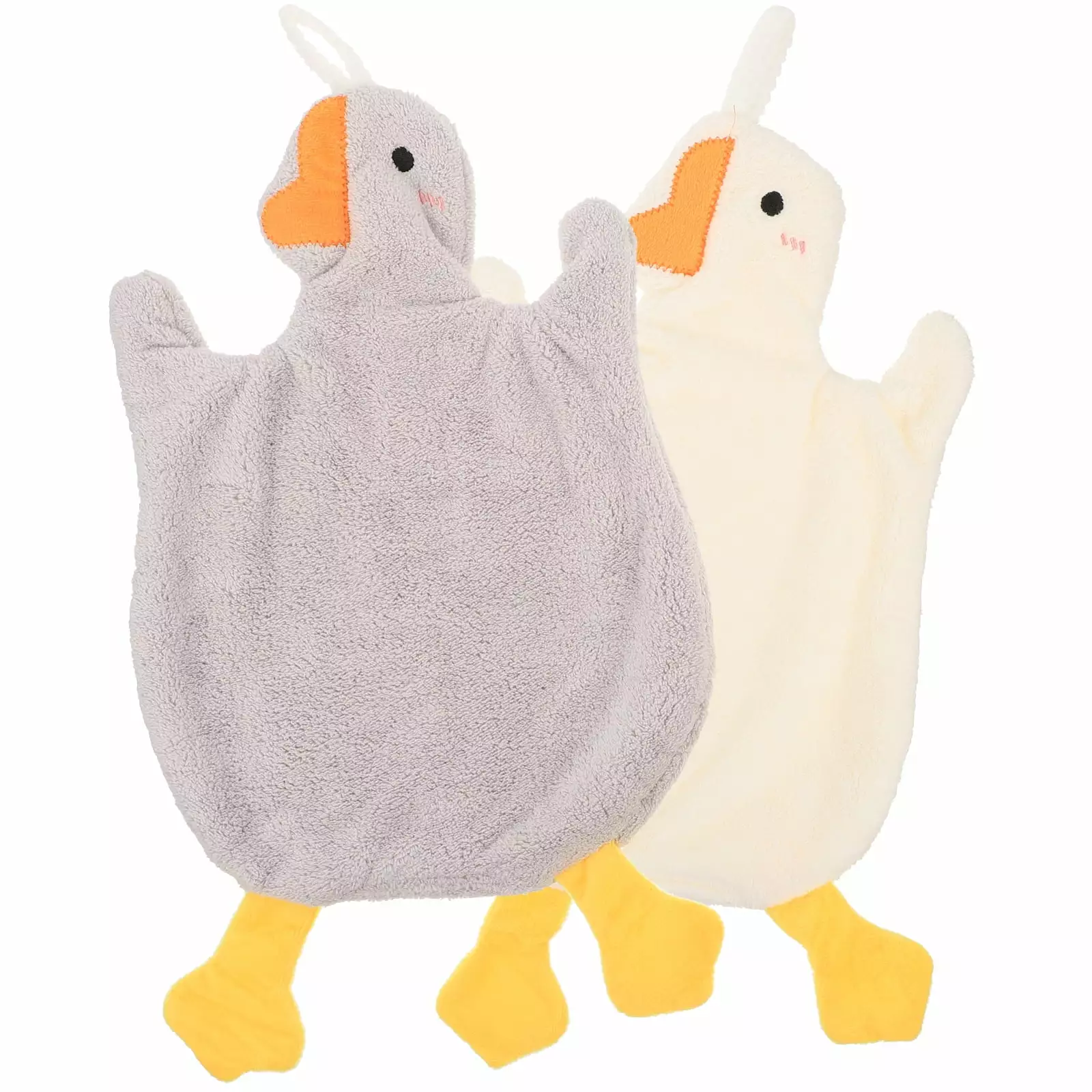Duck Towel 2 Pcs Hand Drying Hanging Towels Absorbent Cotton Microfiber Coral Fleece PAVO