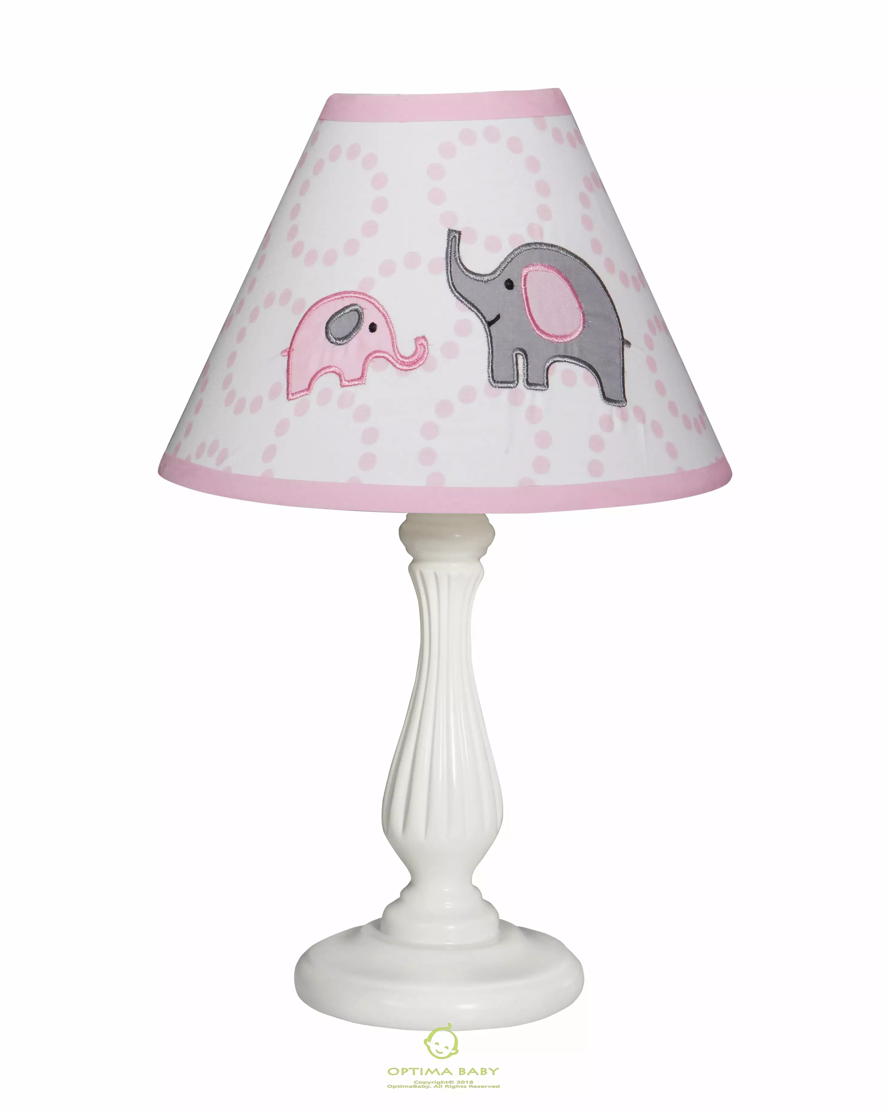 OptimaBaby Pink Grey Elephant Lamp Shade Without Base Nursery Decor GEENNY