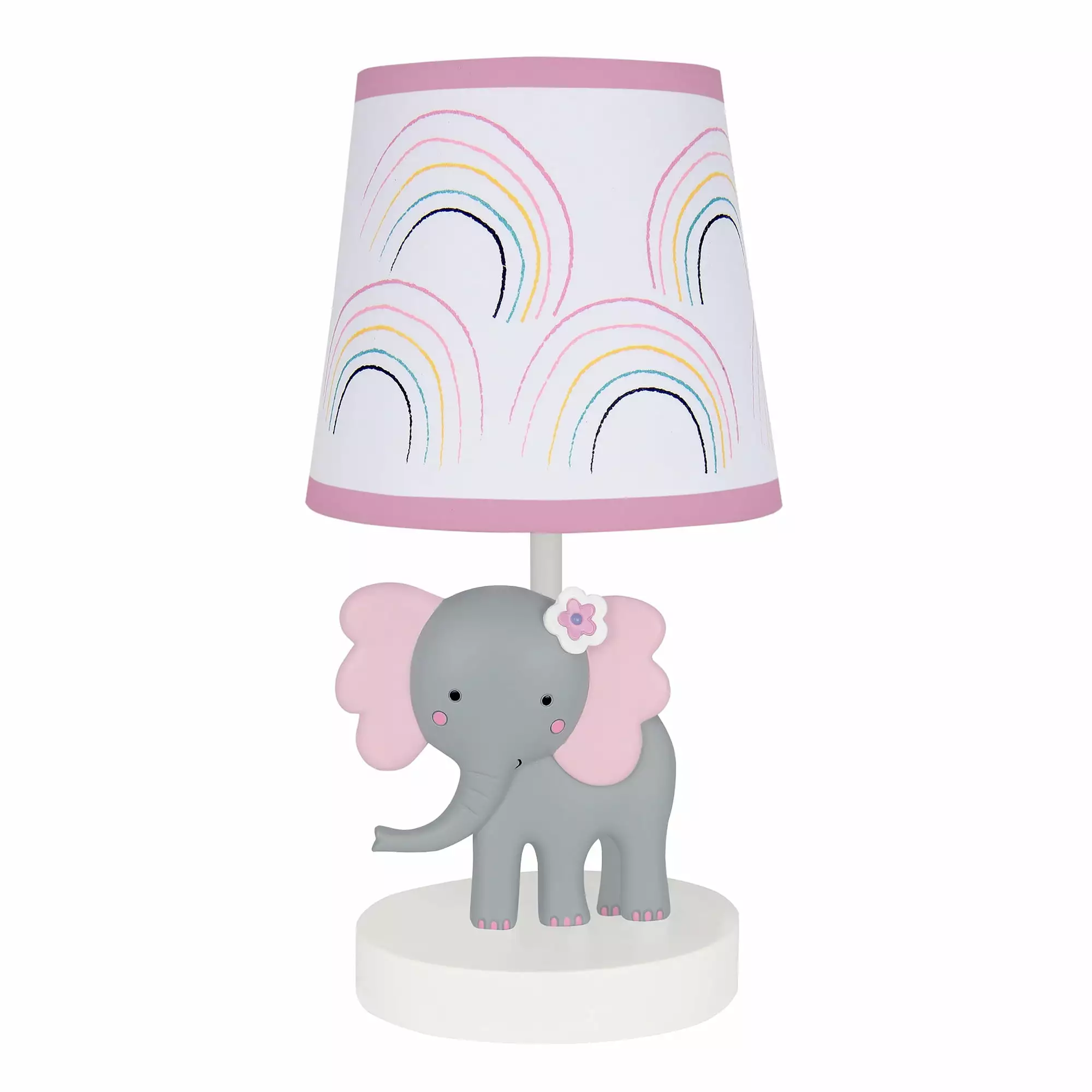 Bedtime Originals Rainbow Jungle Elephant Nursery Lamp Shade and Bulb