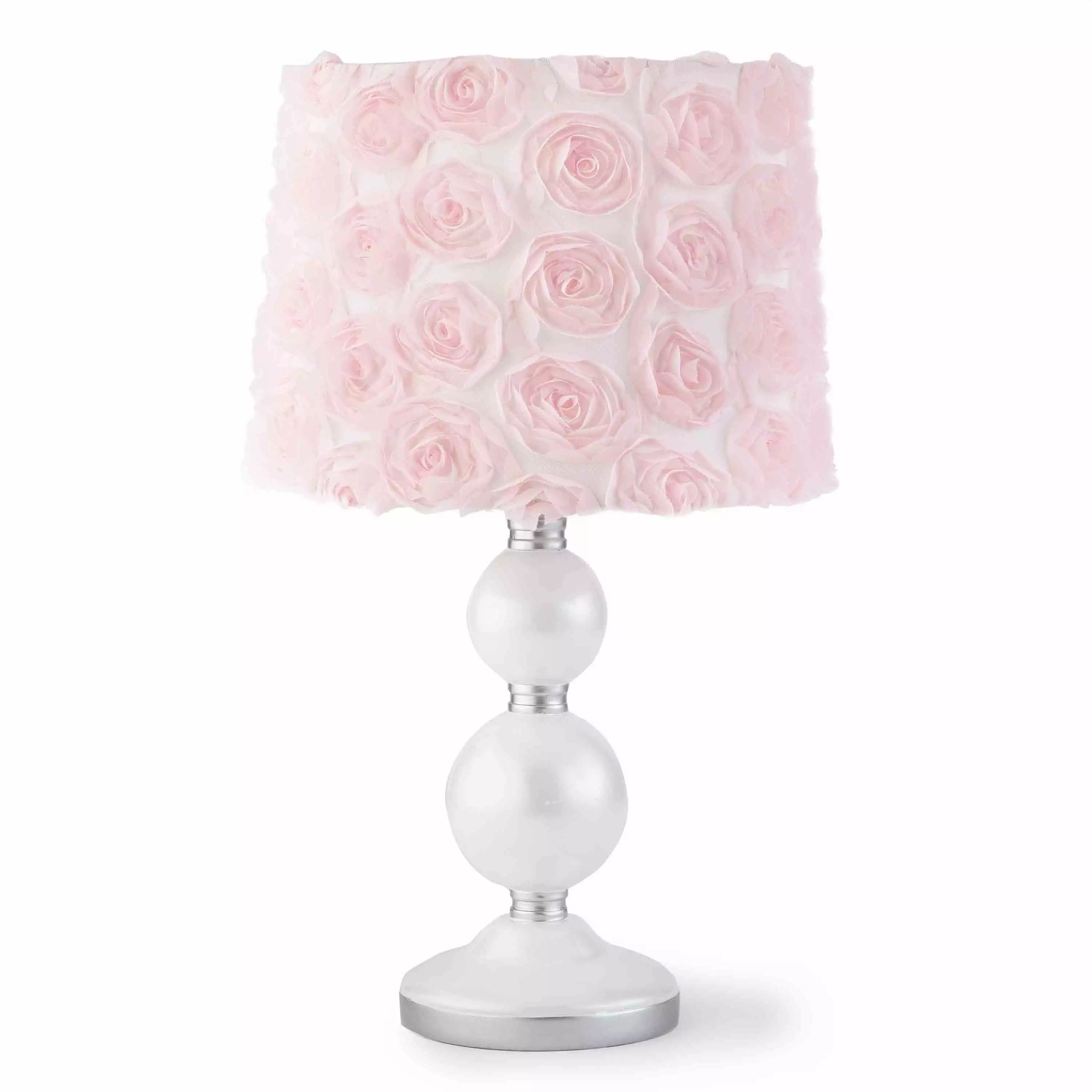 Levtex Baby Elise Grey Pink Floral Lamp Base and Shade Nursery