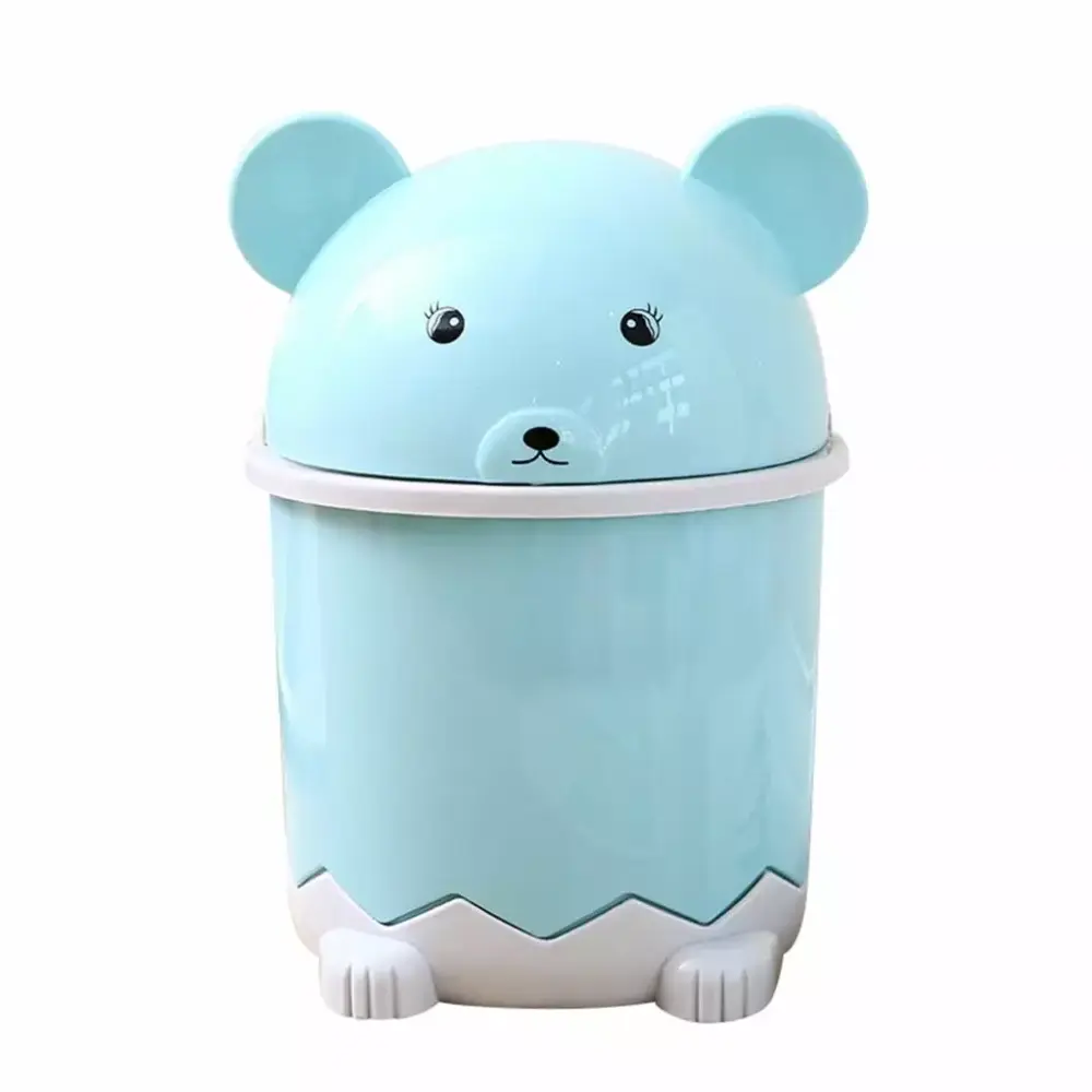 Desktop Flip Can Cover Mini Travel-friendly Garbage Storage Bin Office One