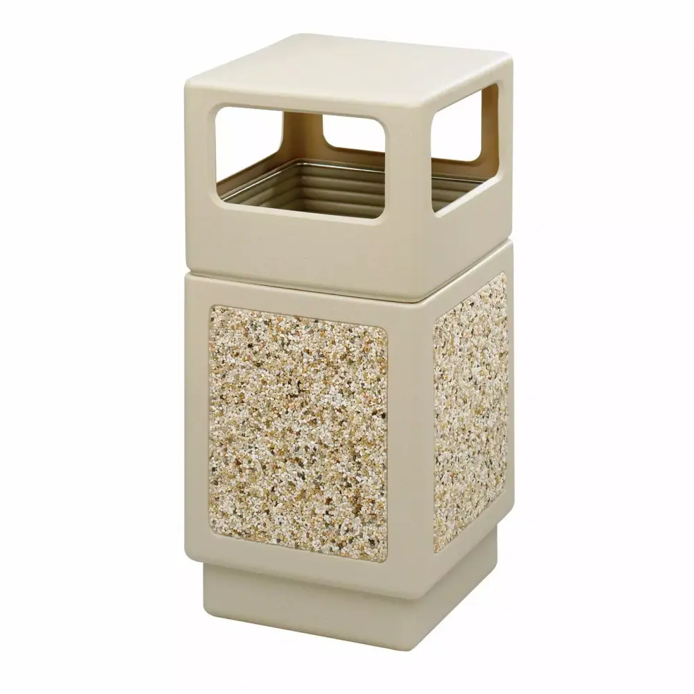 Safco Canmeleon Aggregate Panel Side Open 38 Gallon Trash Can