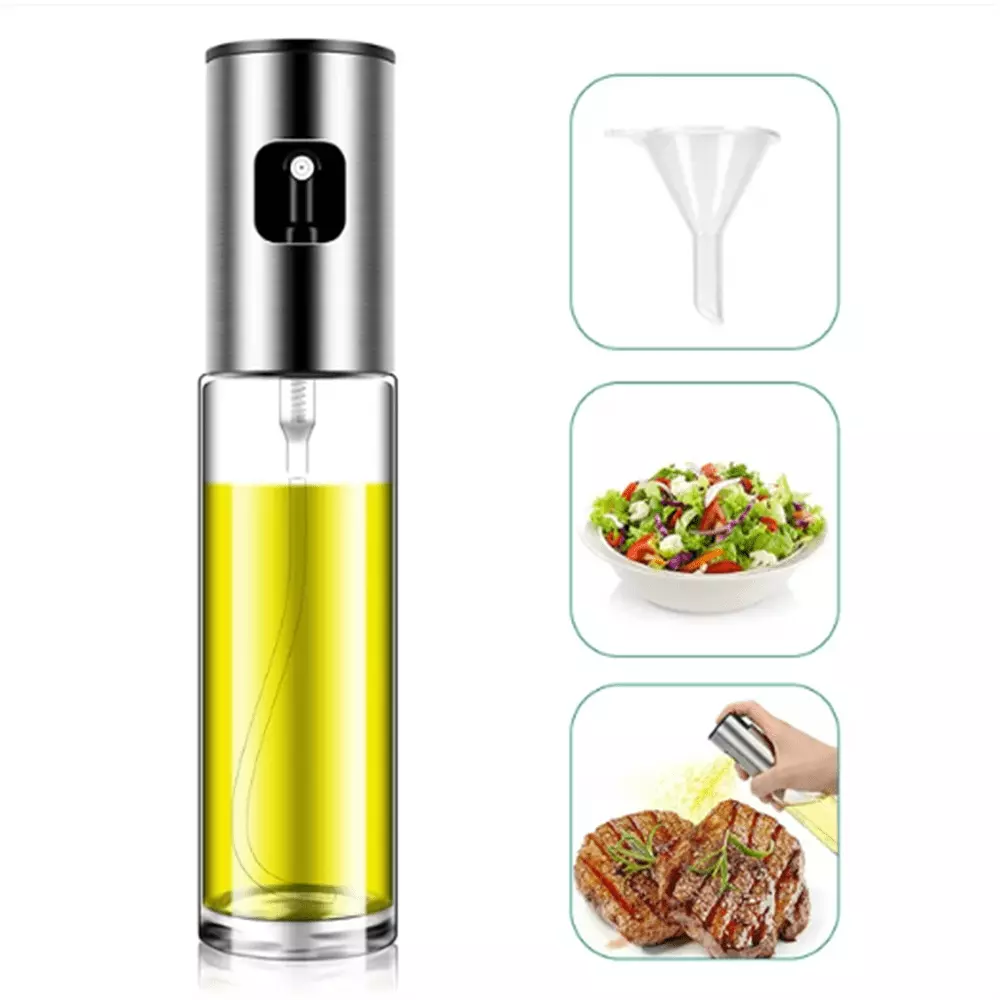 ZOUYUE Olive Oil Sprayer Dispenser 100ml Food-grade Glass BBQ Salad Baking Roasting Grilling Frying