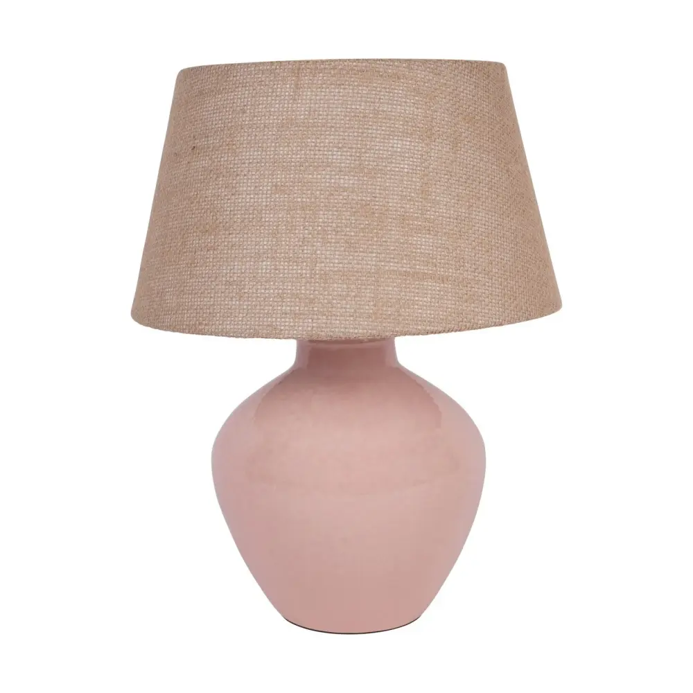 Aubrey Pottery Table Lamp - Dusky Pink