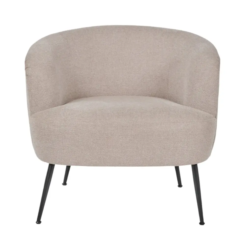 Avona Tub Chair - Genuine Chenille & Black Metal