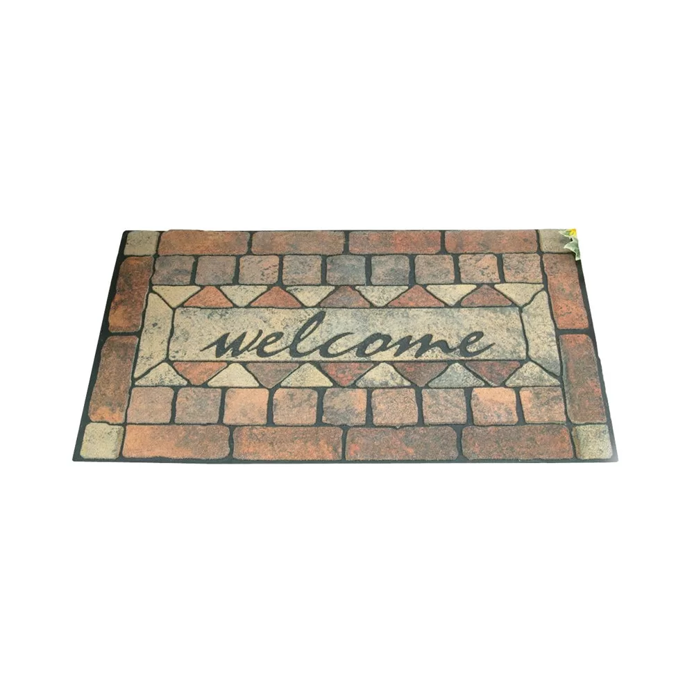 Simple Spaces 06ABSHE-16 Rubber Welcome Floor Mat 18 x 30 Durable Outdoor Mat