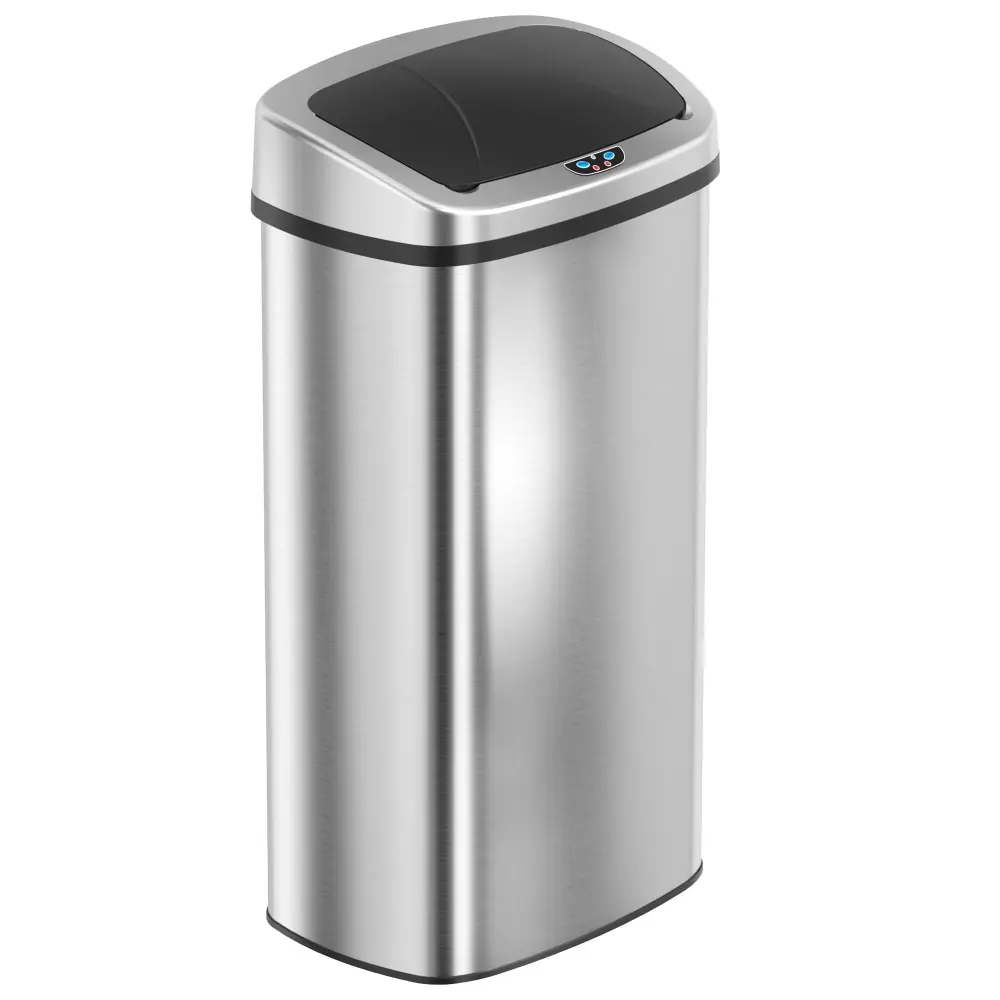 91 Liter / 24 Gallon Oval Stain-free Steel Sensor Kitchen Trash Can AbsorbX Odor Filter