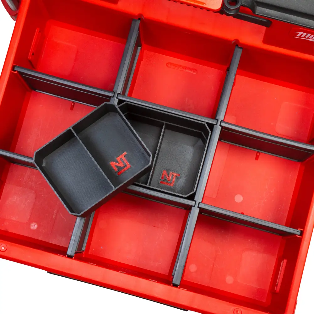 Touchless Automatic Stacking Divider Bins Milwaukee PACKOUT 2-Drawer