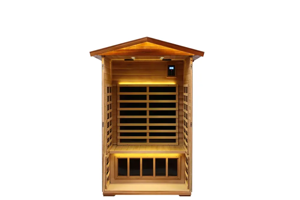 Two Person Far Infrared Outdoor Sauna Natural Solid Wood healthy home