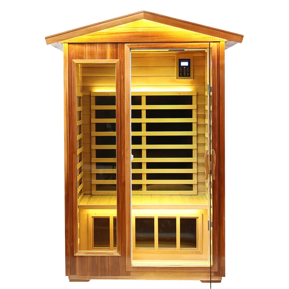 Two Person Far Infrared Outdoor Sauna Natural Timber healthy home
