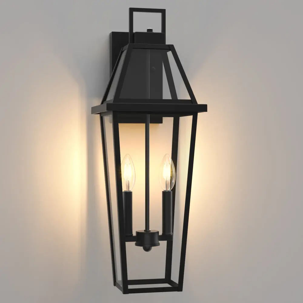 Solstice 1 - Airy 18.4"H Tempered Glass Outdoor Wall Light Dusk To Dawn #7075