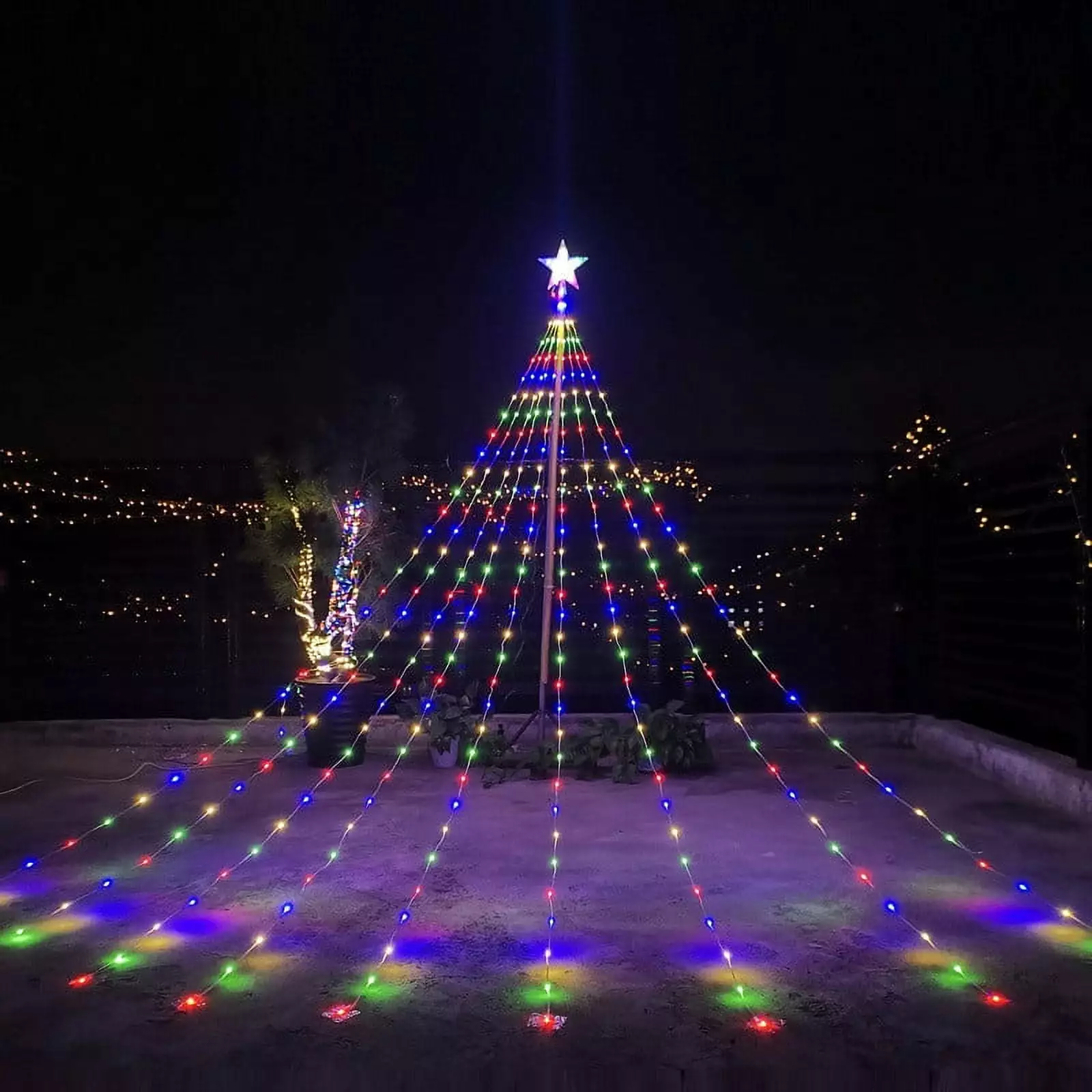 RnemiTe-amo Christmas Clearance Decor Outdoor Christmas Decorations Four Colors Lights Xmas Holiday Decor 1PC Leather Ligh...