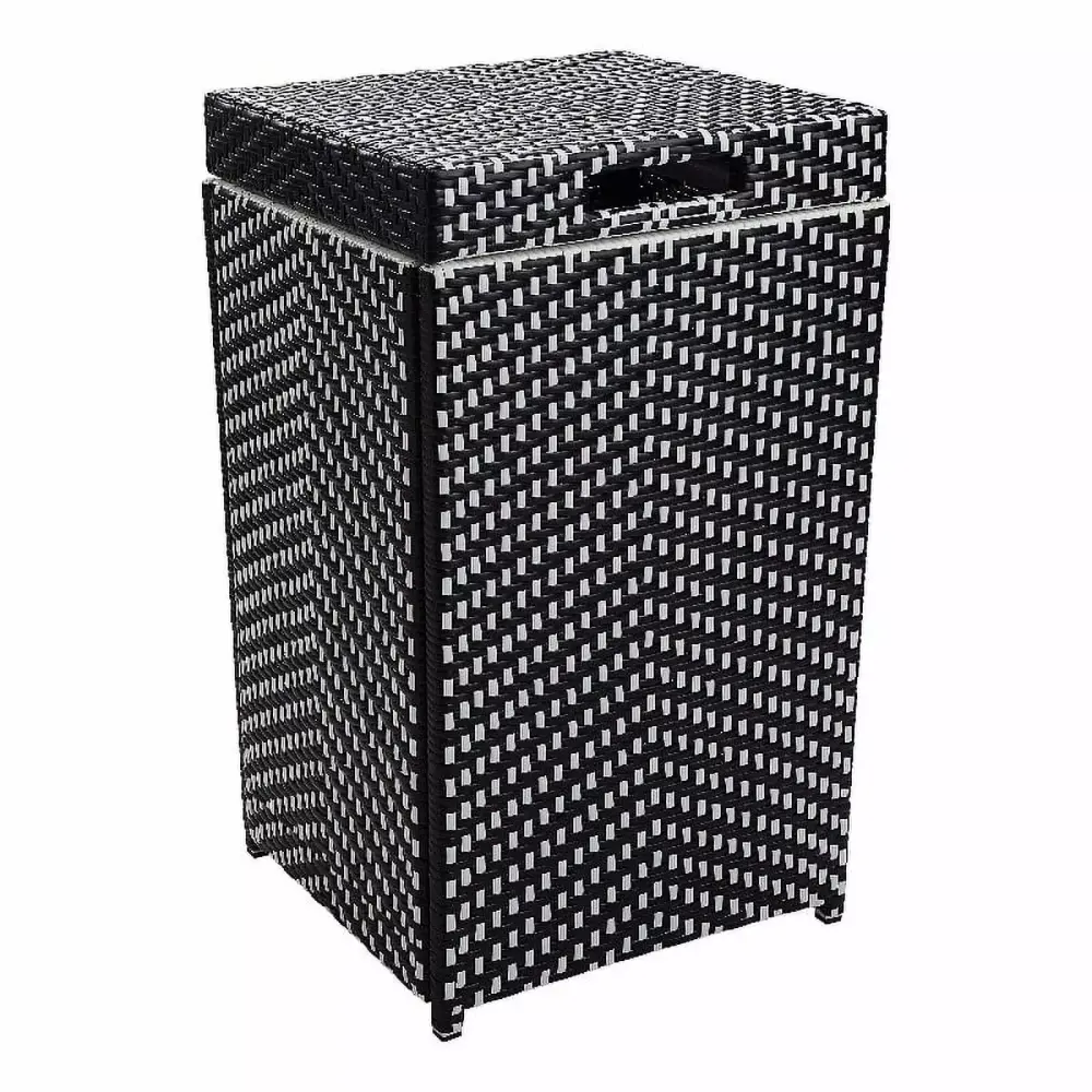 Furniture America Azur Aluminum Patio Trash Cans Black Set 2