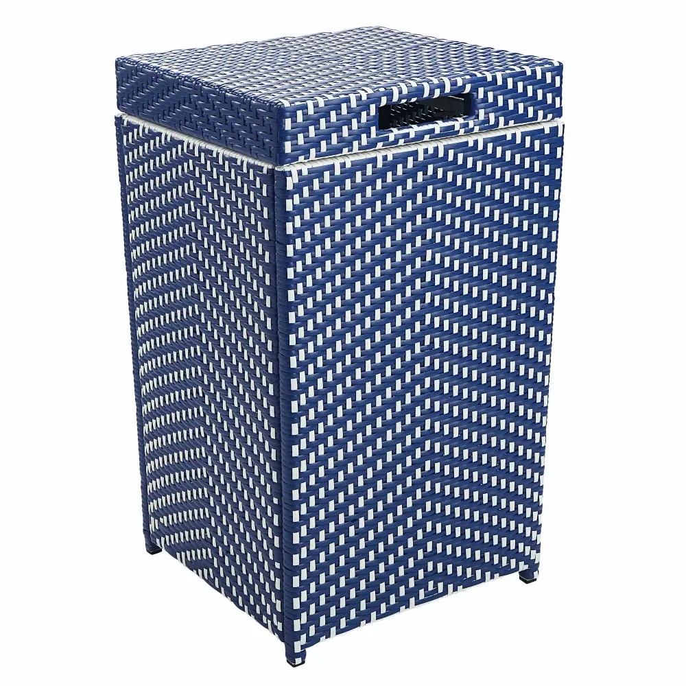 Furniture America Tropaz Aluminum Patio Trash Can Navy