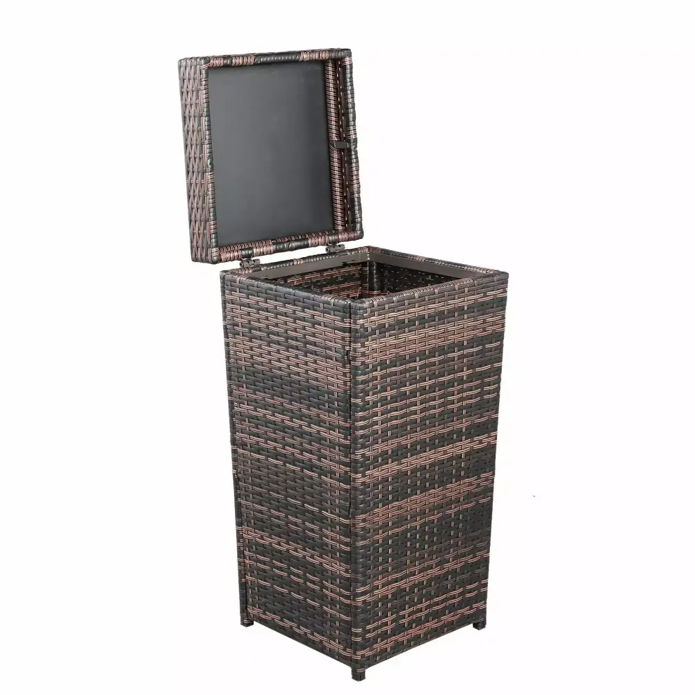 Ktaxon 27 Gallon Wicker Trash Bin Furniture Palm Harbor Outdoor Wicker Trash Rattan Garbage Bin Rattan Trash Can