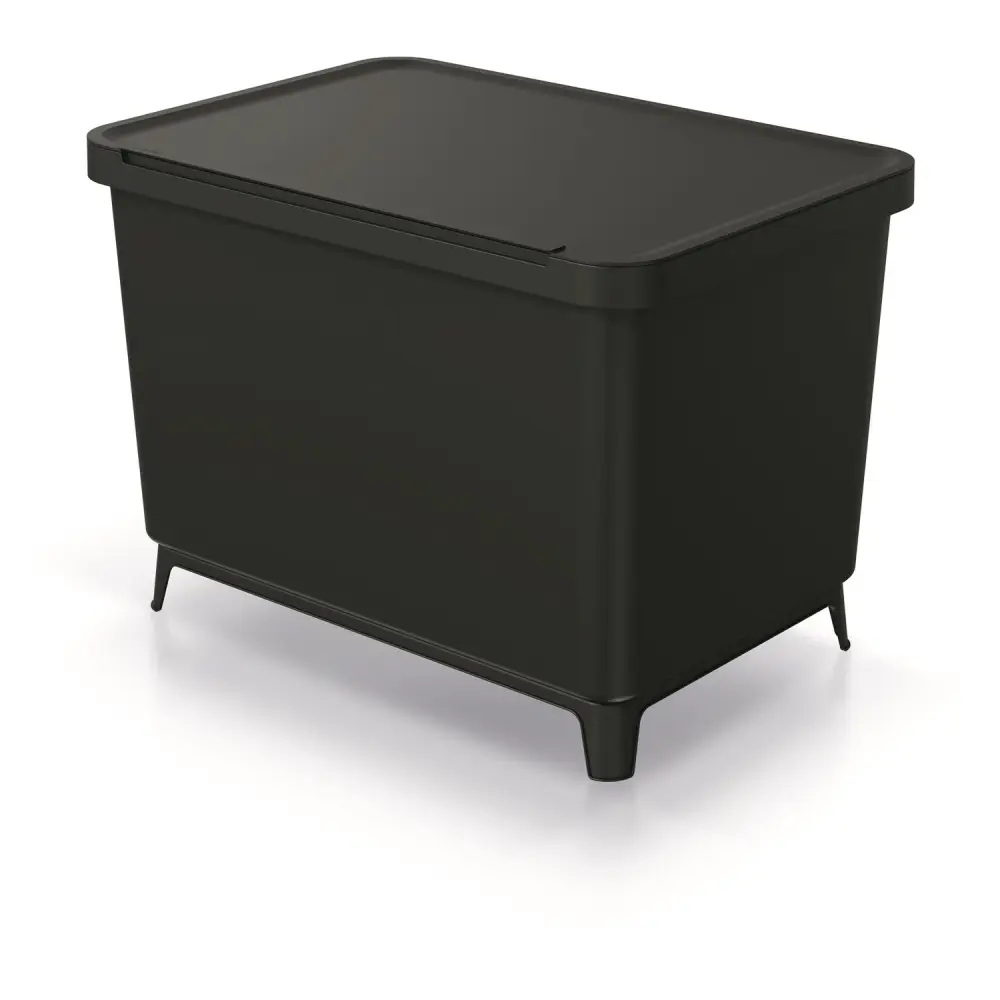 Keden Systema NKS60W4-427C Sorting Recycling Bin 4x 10L Compartments Segregation Dustbin Trash Can Lidded Bins - Jet-black