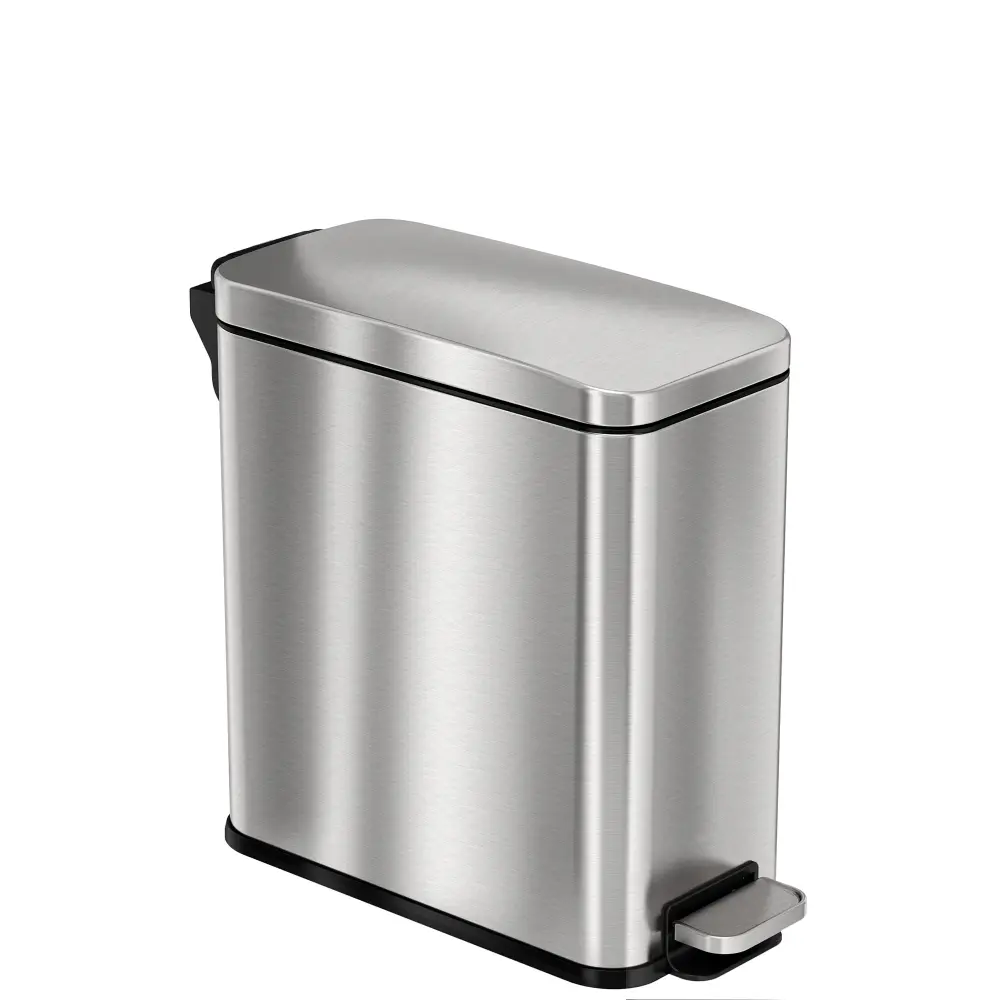 Touchless Automatic 11.4 Liter / 3 Gallon SoftStep Stainless Chromed Slim Step Pedal Bathroom Trash Can AbsorbX Odor Filter
