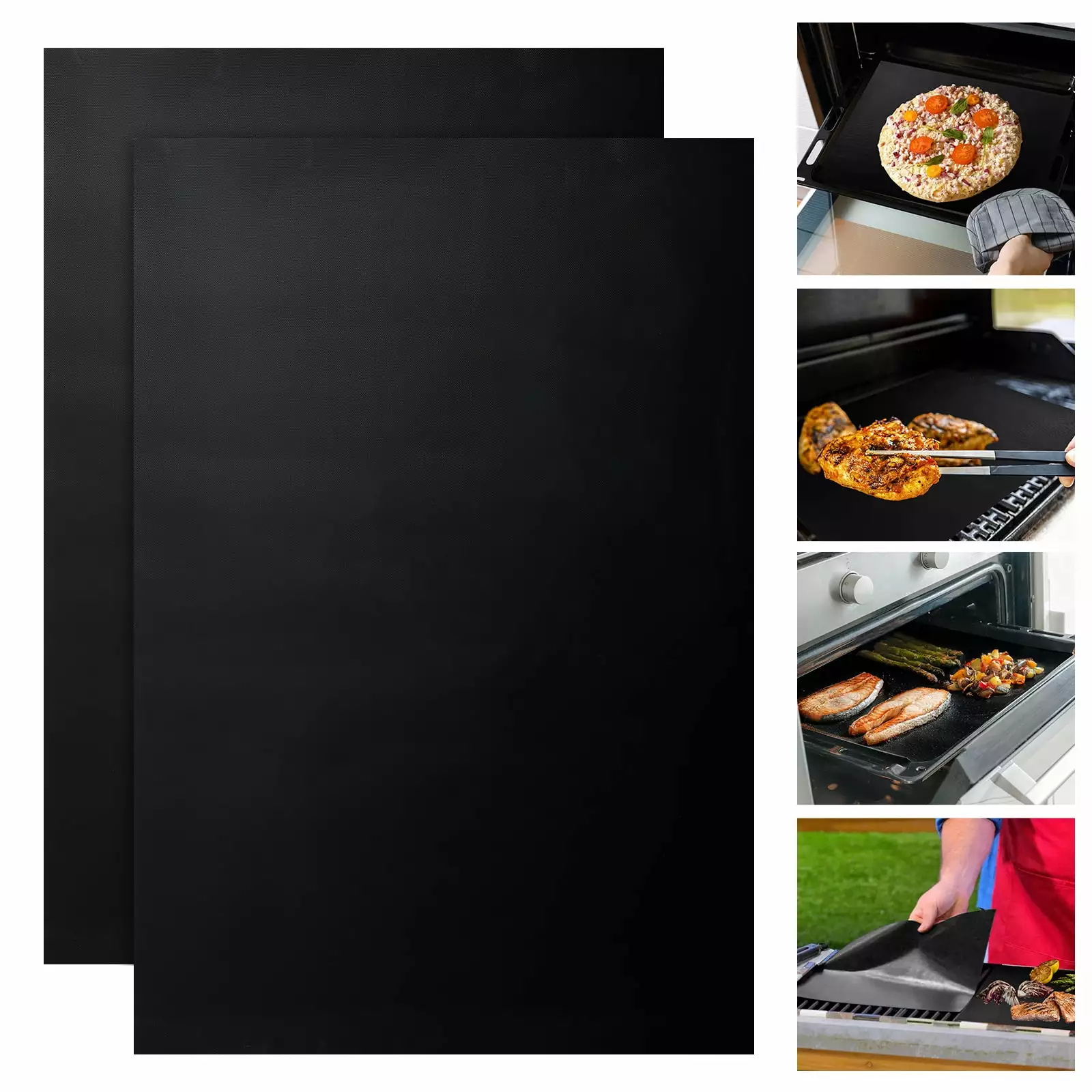 EEEkit 2pcs Heavy Duty Oven Liners Teflon Mats Electric Gas Oven 16 x 24 Reusable