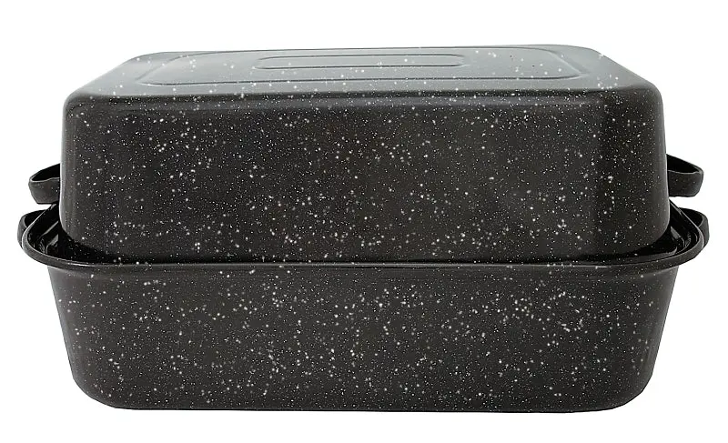 Granite Ware F0511-3 Roaster, 25 lb Capacity, Porcelain/Steel, Onyx, Dark Enamel, 21-1/4 L, 14 W, 8-1/2 H