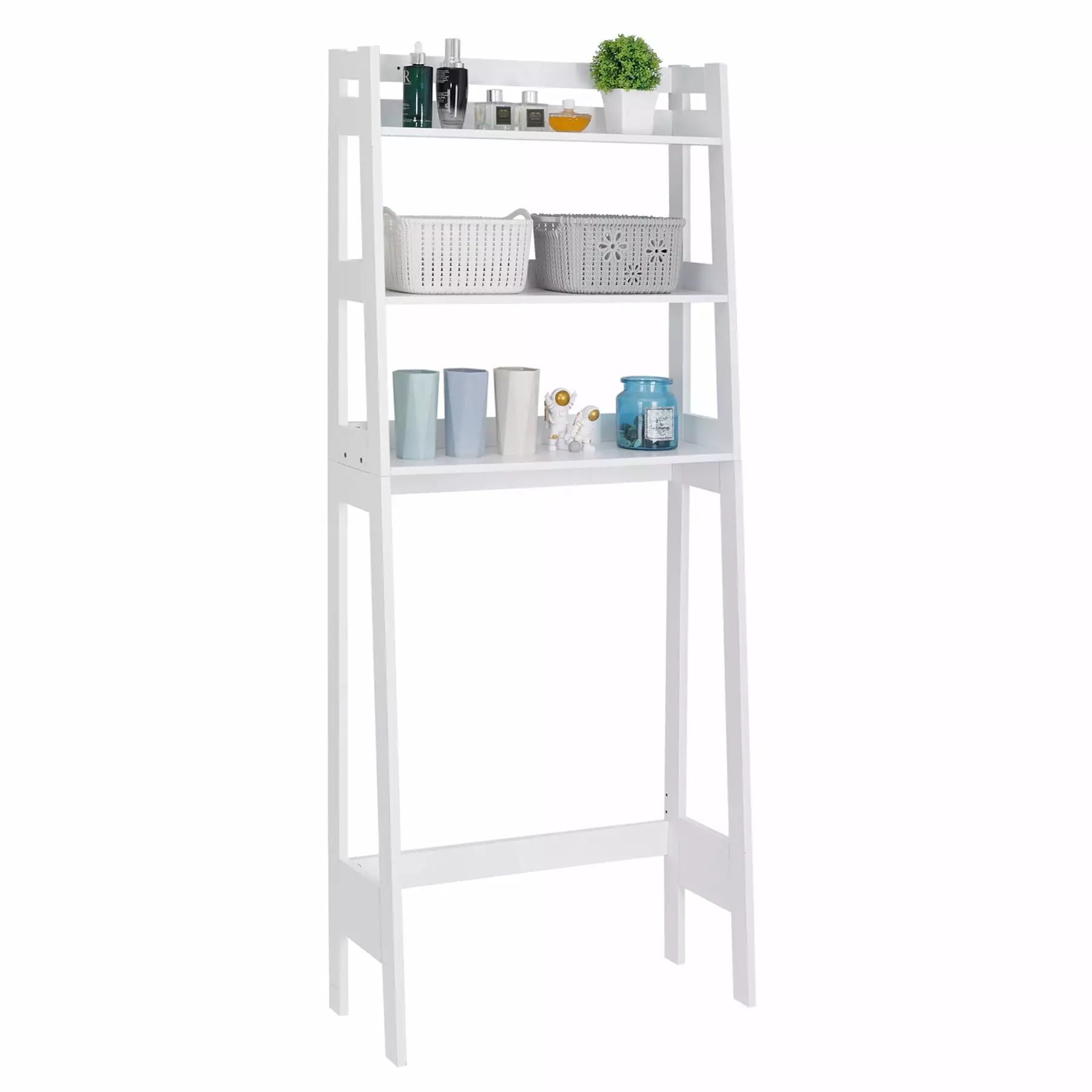 ZENSTYLE White 3-Tier Over Toilet Storage Rack Bathroom Space Saver Shelf