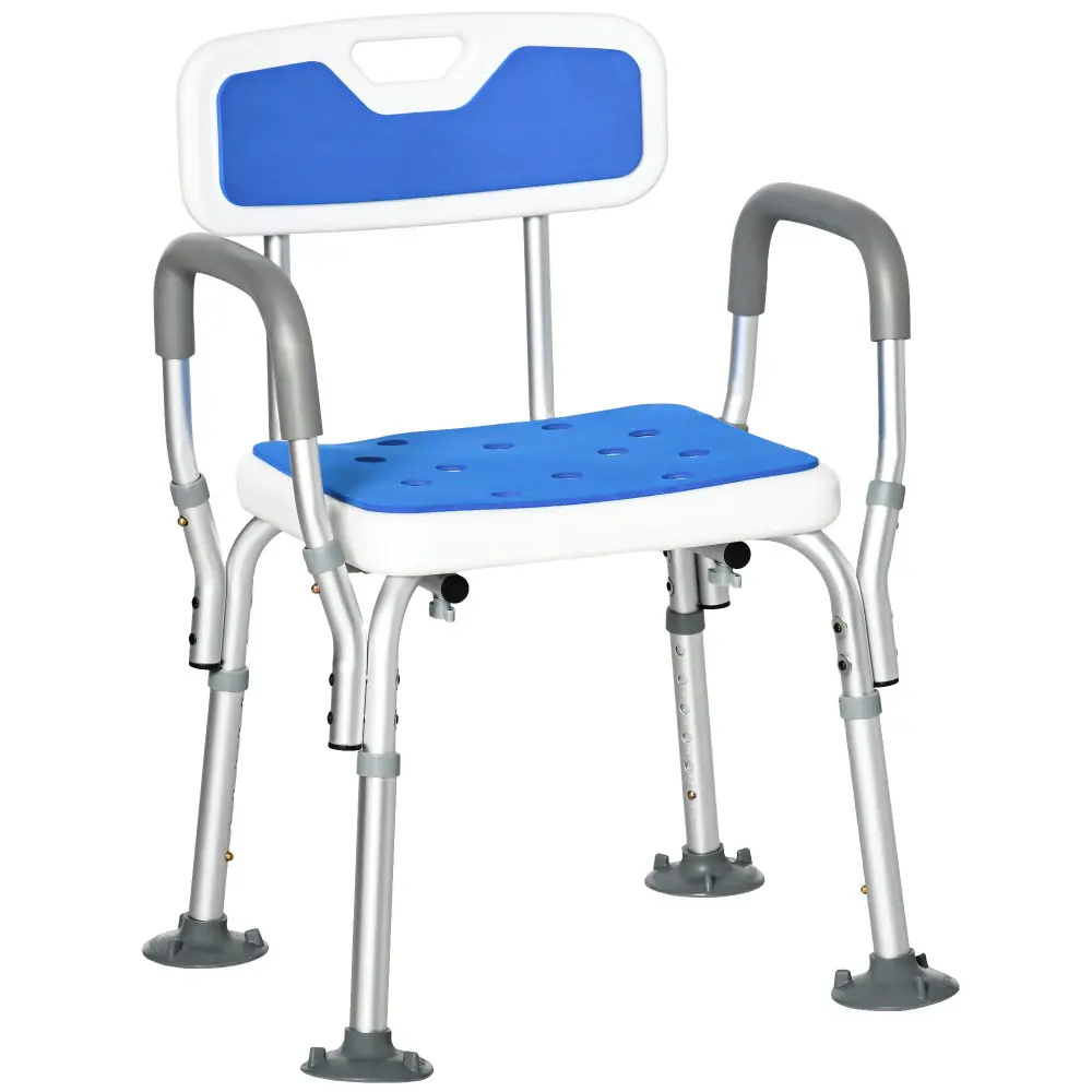 HomCom Eva Padded Shower Chair Arms Adjustable Bath Seat aosom business
