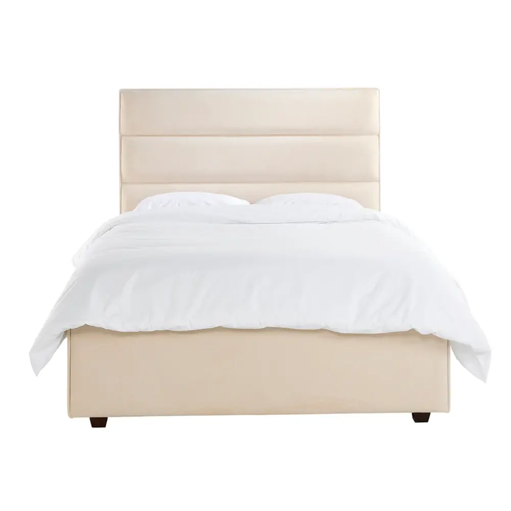 Bethany Luxury Panelled Upholstered Bed - Cream