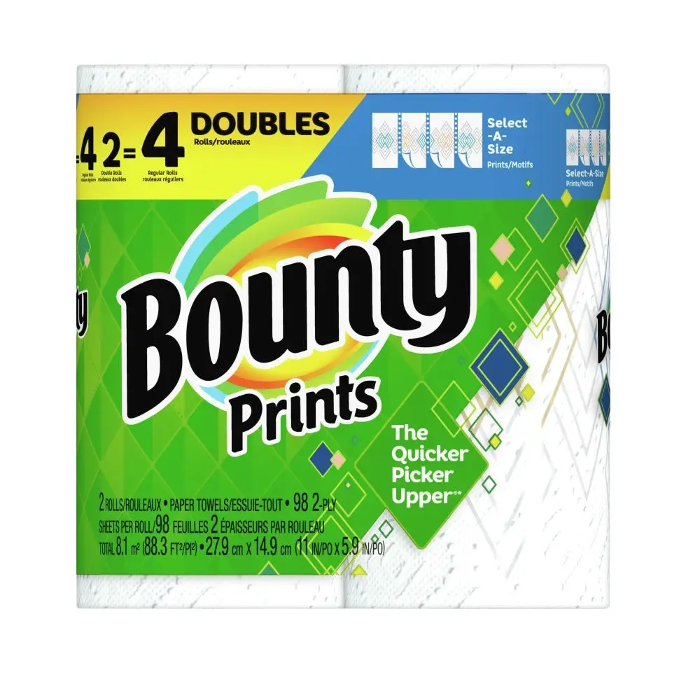 Bounty Double Roll Paper Towels White 6 Family Rolls 66660