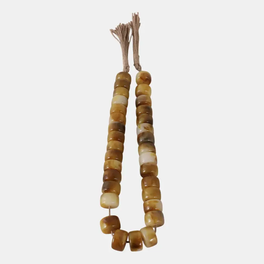 Brown Resin Cylinder Beaded Garland