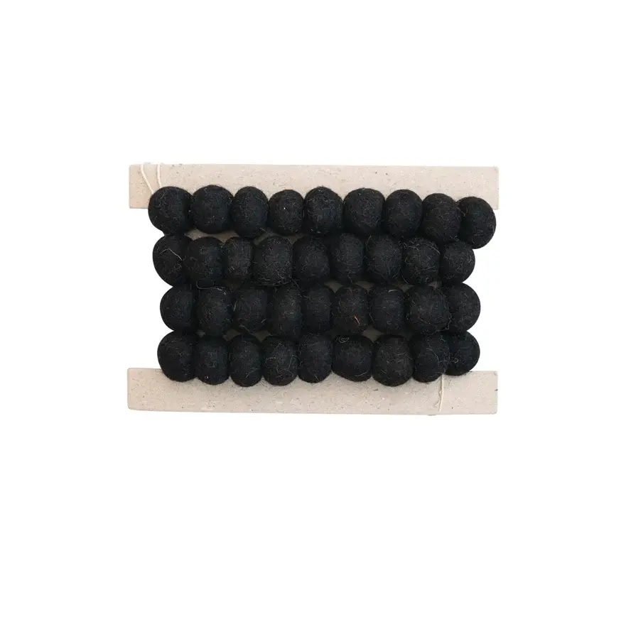 Wool Felt Garland, Ebony