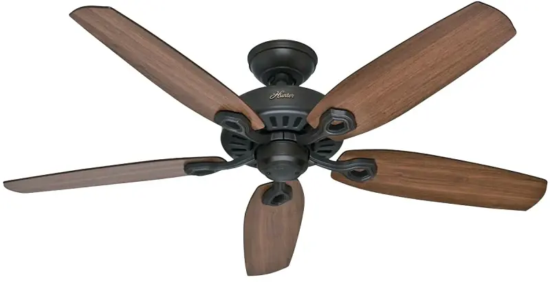 Hunter Builder High-end Series 53242 Ceiling Fan, 5049 cfm Air, 5-Blade, Brazilian Cherry/Harvest Mahogany Blade