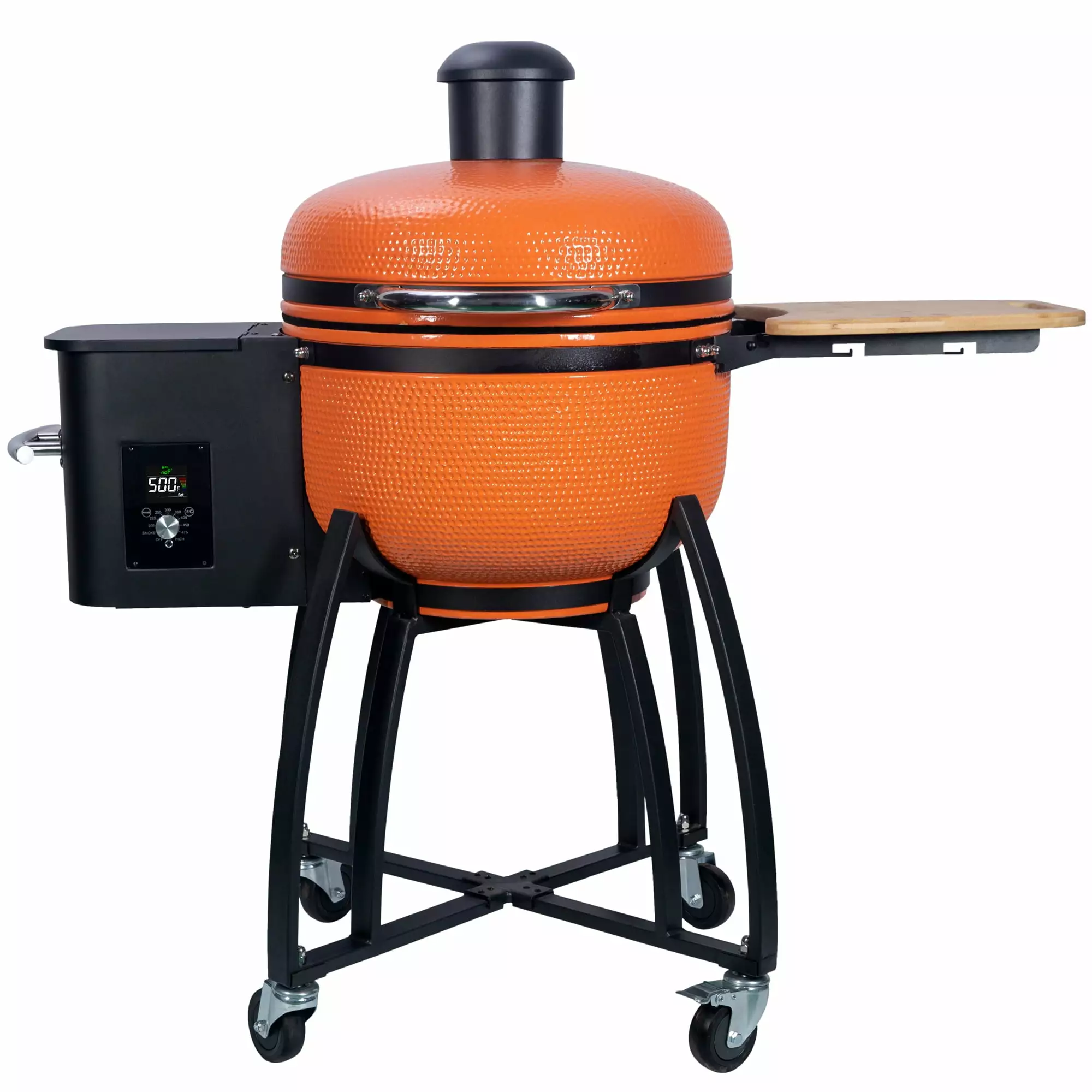 24 Ceramic Pellet Grill Double Ceramic Liner 4--1 BBQ Smoker Orange COSVII