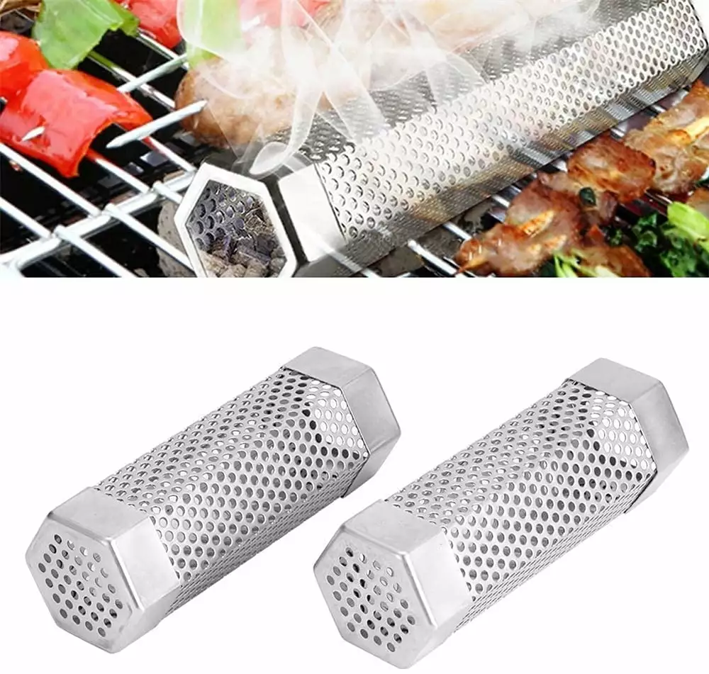 NOGIS 2 Pack Stainless Steel BBQ Cold Smoker Generator Tube Pellets Grill 2.5 Hours Smoking