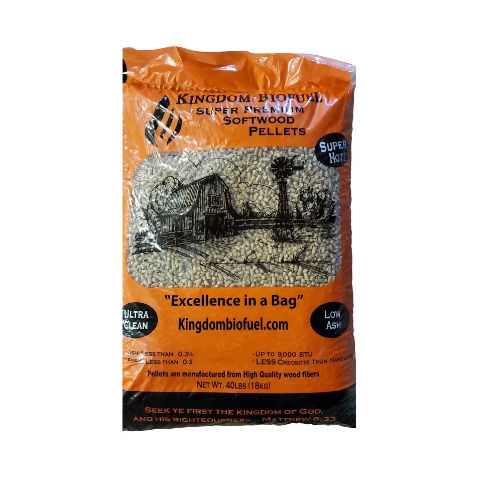 Kingdom Biofuel KBFS40 Super Premium Wood Pellet Fuel - 40 Lbs Pellet Stoves
