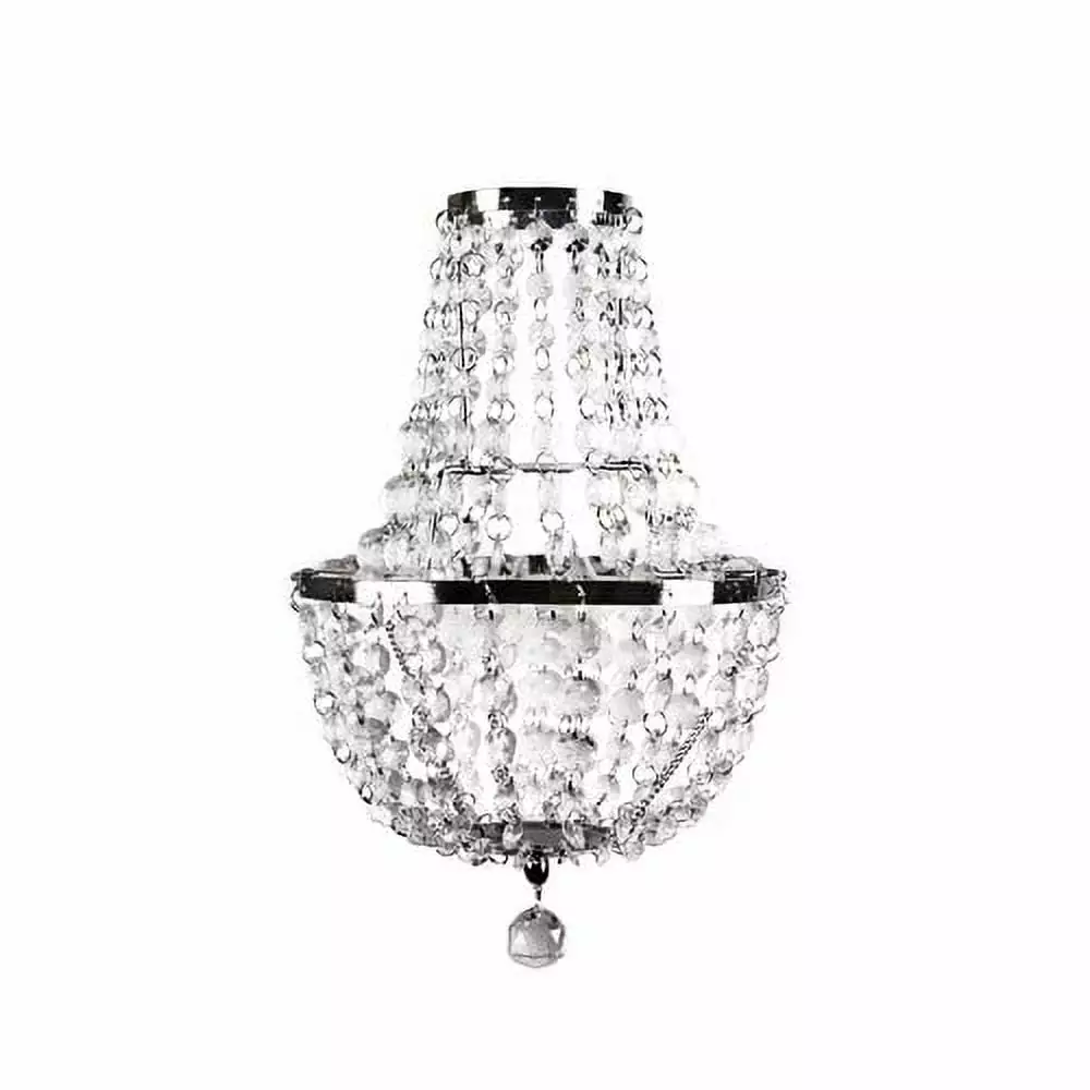 Tadpoles Faux-Crystal and Chrome Pendant Light Shade Chandelier Style