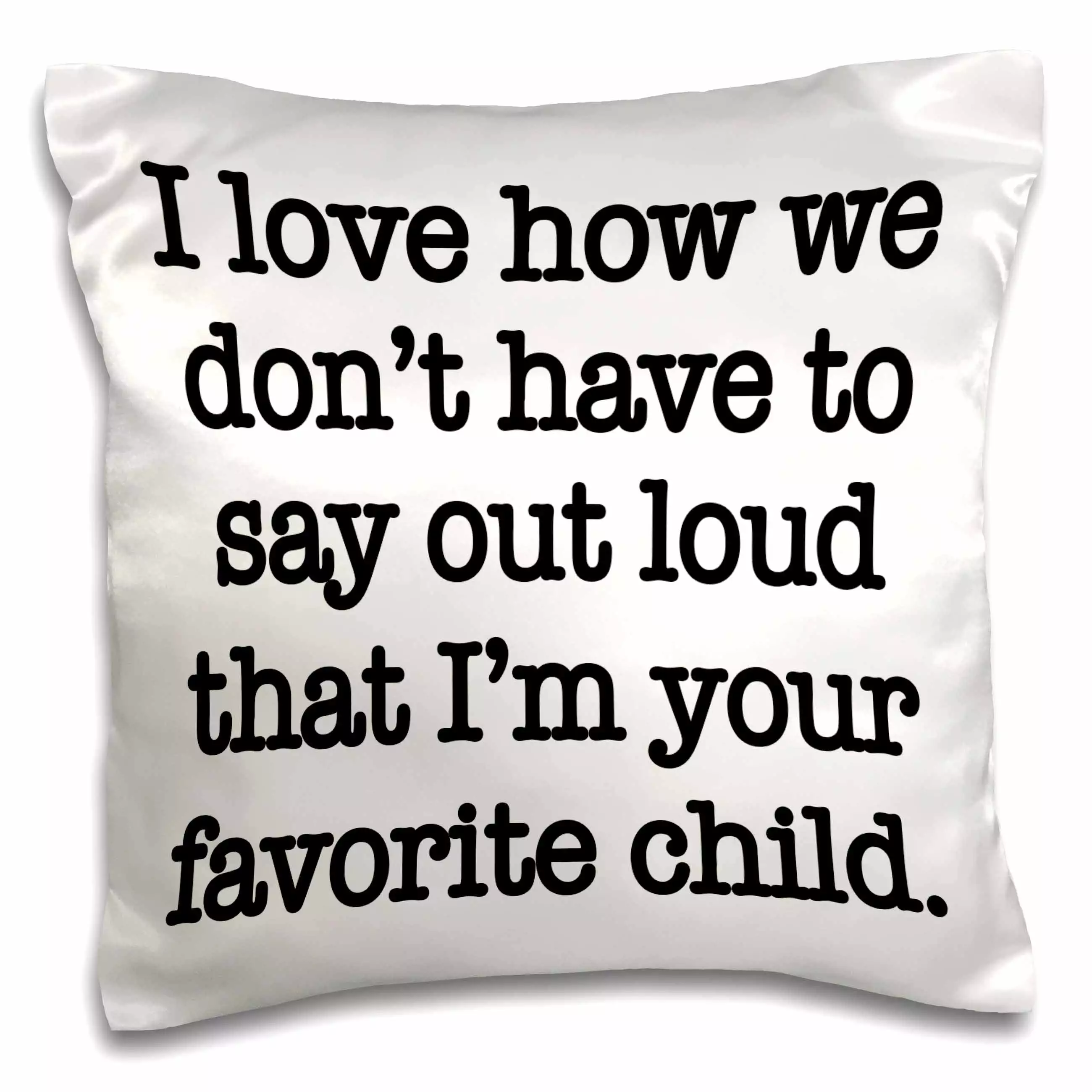 3dRose Favorite Child Black Pillow Case 16x16 Inch Home Decor